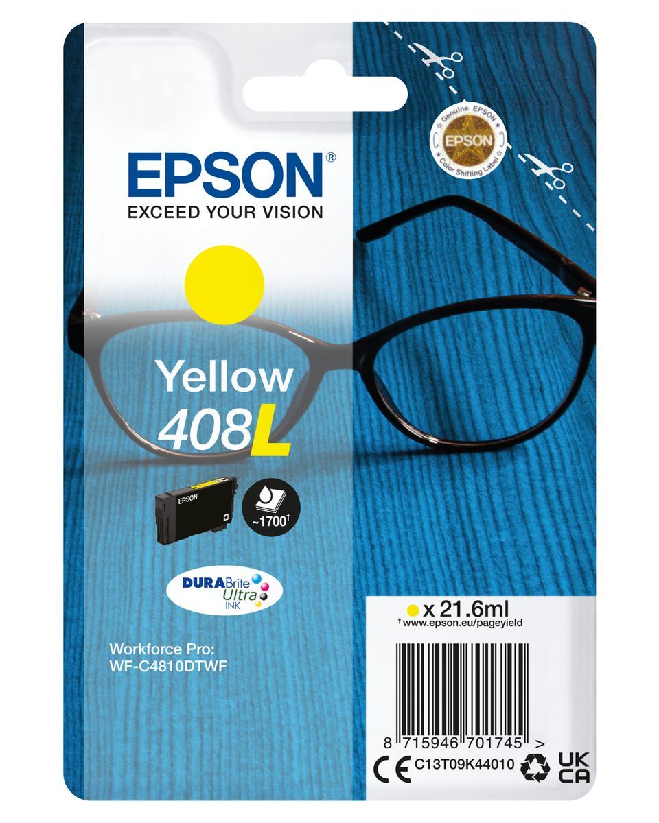Epson Singlepack Yellow 408L DURABrite Ultra Ink [C13T09K44010]