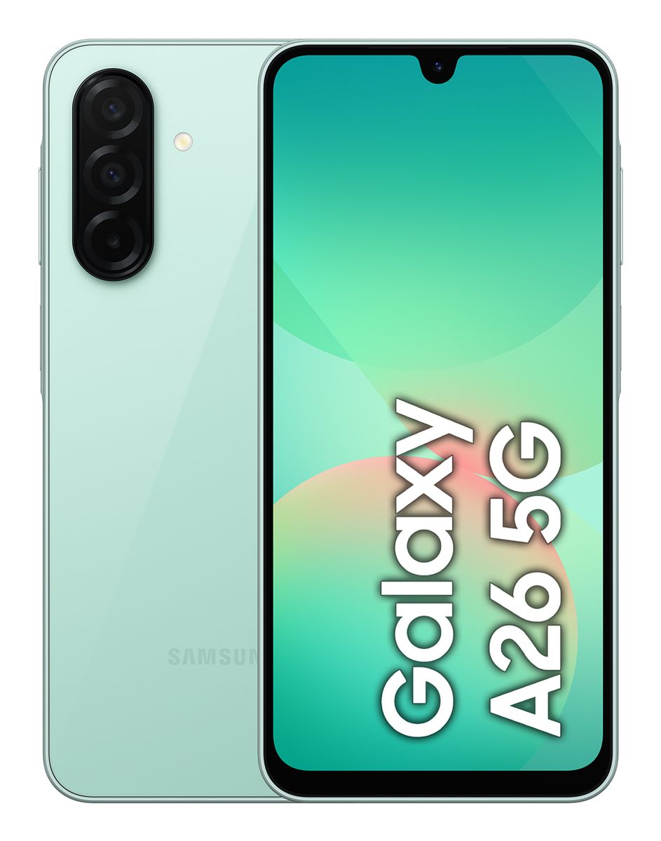 Samsung Galaxy A26 5G, Smartphone con Funzioni intelligenti, Display Super AMOLED 6.7, 8GB RAM, 256GB, Batteria 5.000 mAh, memoria espandibile, Mint [SM-A266BLGCEUE]