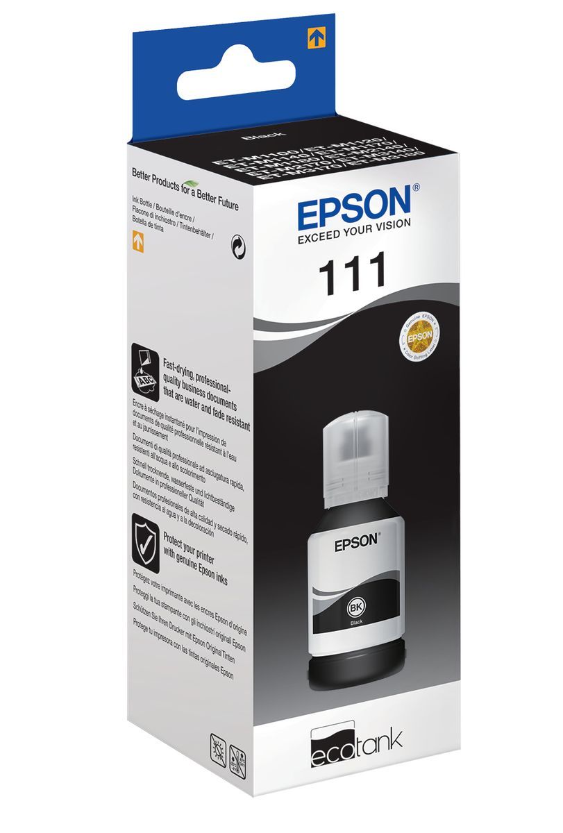 Epson 111 EcoTank Pigment black ink bottle [C13T03M140]