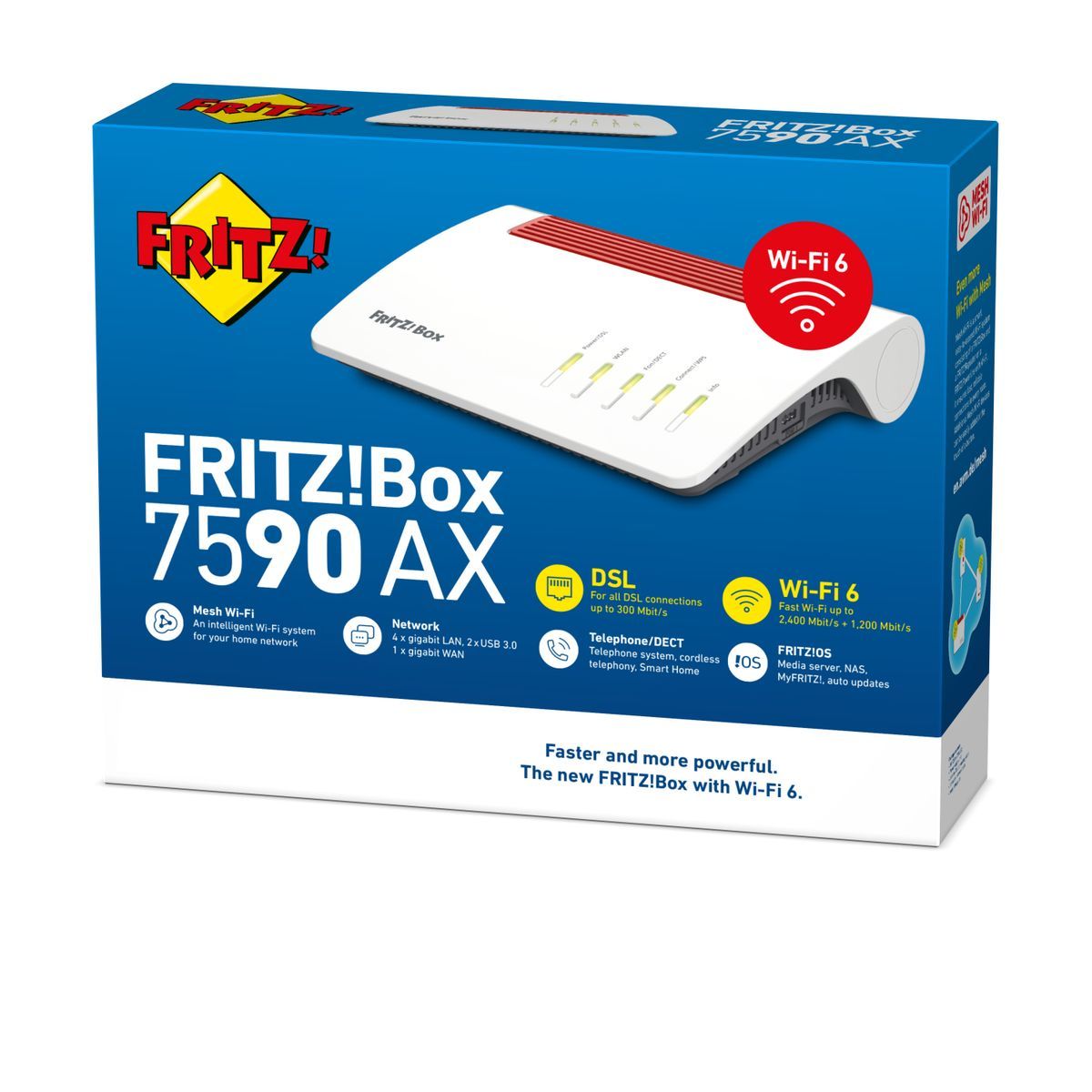 FRITZ!Box 7590 AX router wireless Gigabit Ethernet Dual-band (2.4 GHz/5 GHz) Bianco [20002999]