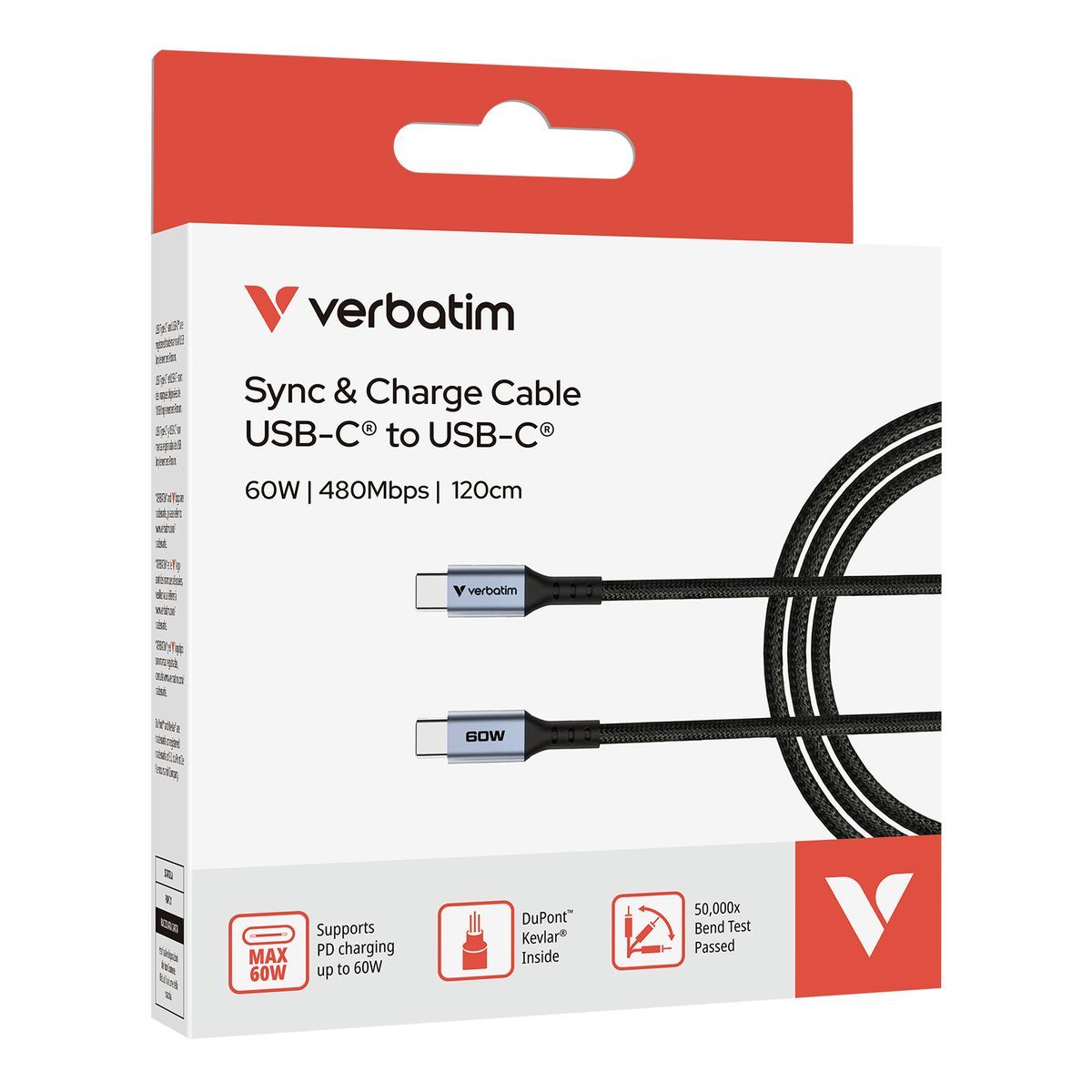 VERBATIM SYNC CHARGE USB C TO USB C 60W 120 CM [31845]