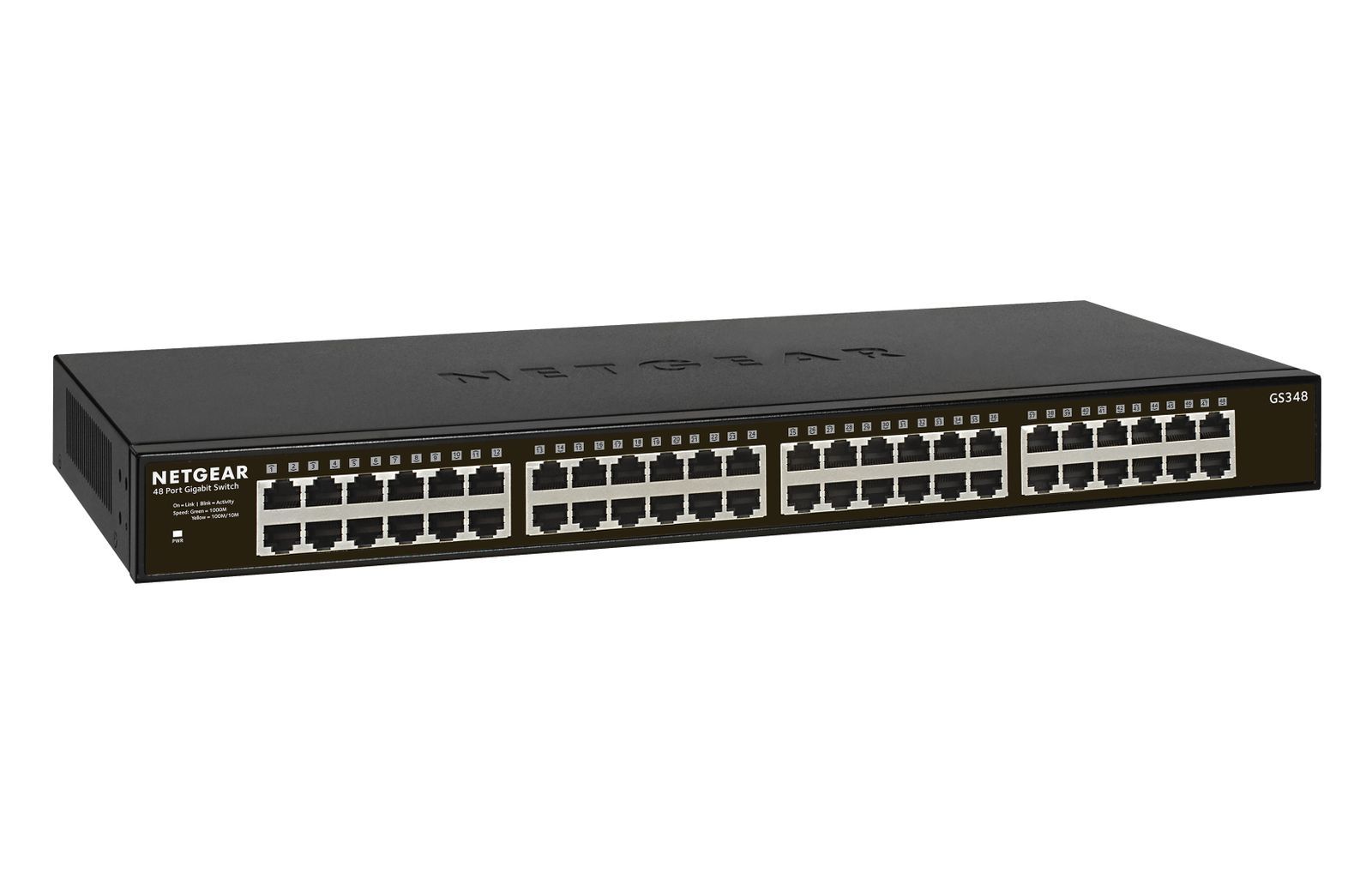 NETGEAR GS348 Non gestito Gigabit Ethernet (10/100/1000) 1U Nero [GS348-100EUS]