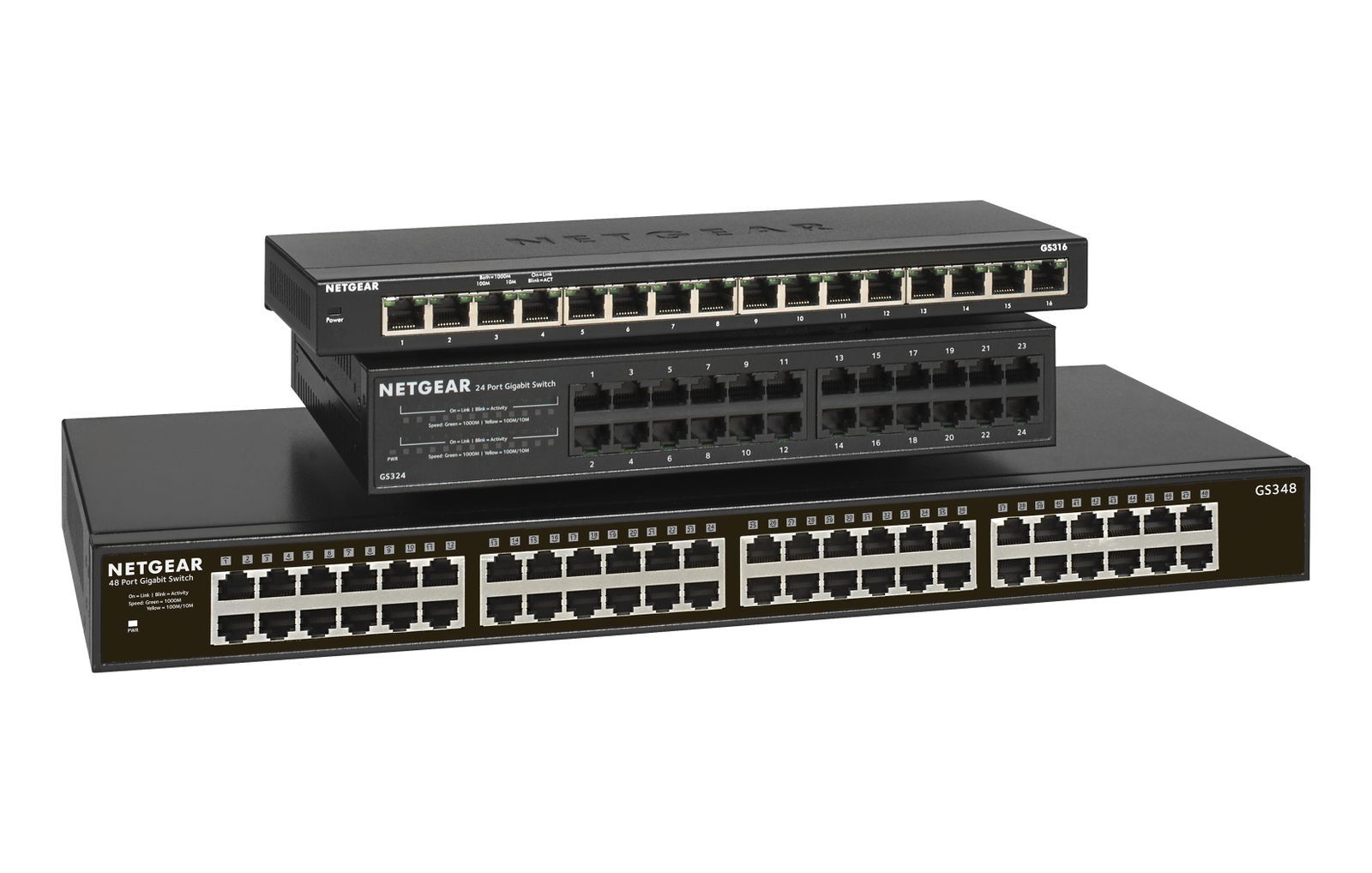 NETGEAR GS348 Non gestito Gigabit Ethernet (10/100/1000) 1U Nero [GS348-100EUS]