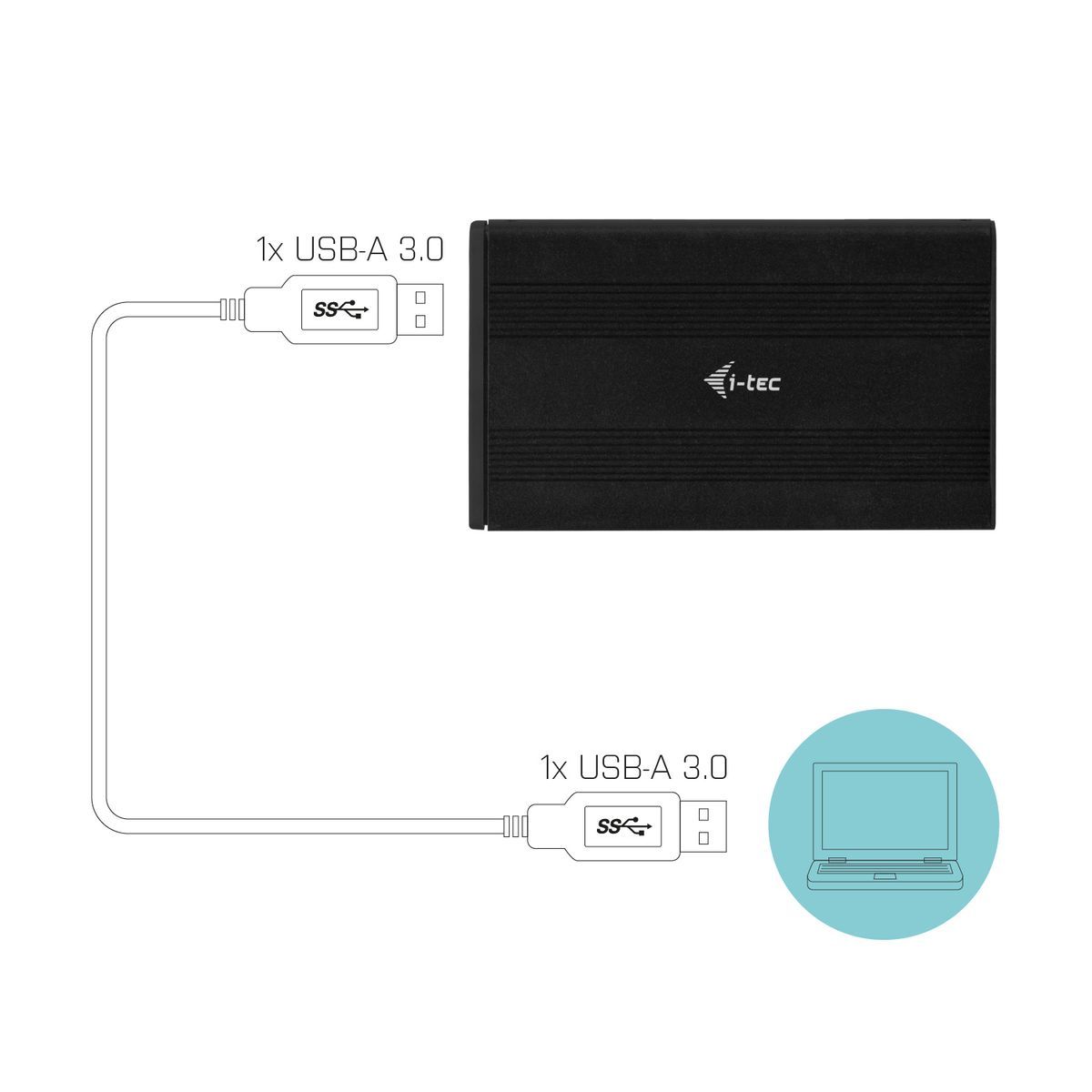 i-tec Advance MYSAFEU312 contenitore di unità di archiviazione Box esterno HDD/SSD Nero 2.5" [MYSAFEU312]