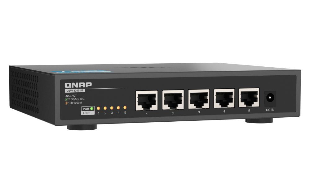QNAP QSW-3205-5T switch di rete Non gestito 10G Ethernet (100/1000/10000) Desktop Nero [QSW-3205-5T]