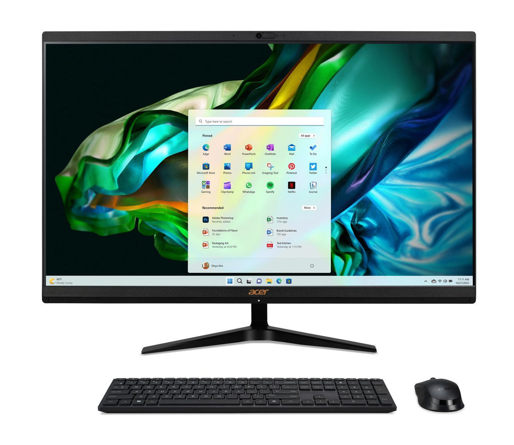 Acer Aspire C27-1800 Intel Core i5 i5-12450H 68,6 cm (27") 1920 x 1080 Pixel PC All-in-one 8 GB DDR4-SDRAM 512 GB SSD Windows 11 Home Wi-Fi 6E (802.11ax) Nero [DQ.BM3ET.001]