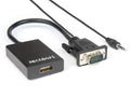 Hamlet XVAVGA-HDMA cavo e adattatore video VGA (D-Sub) HDMI tipo A (Standard) Nero [XVAVGA-HDMA]