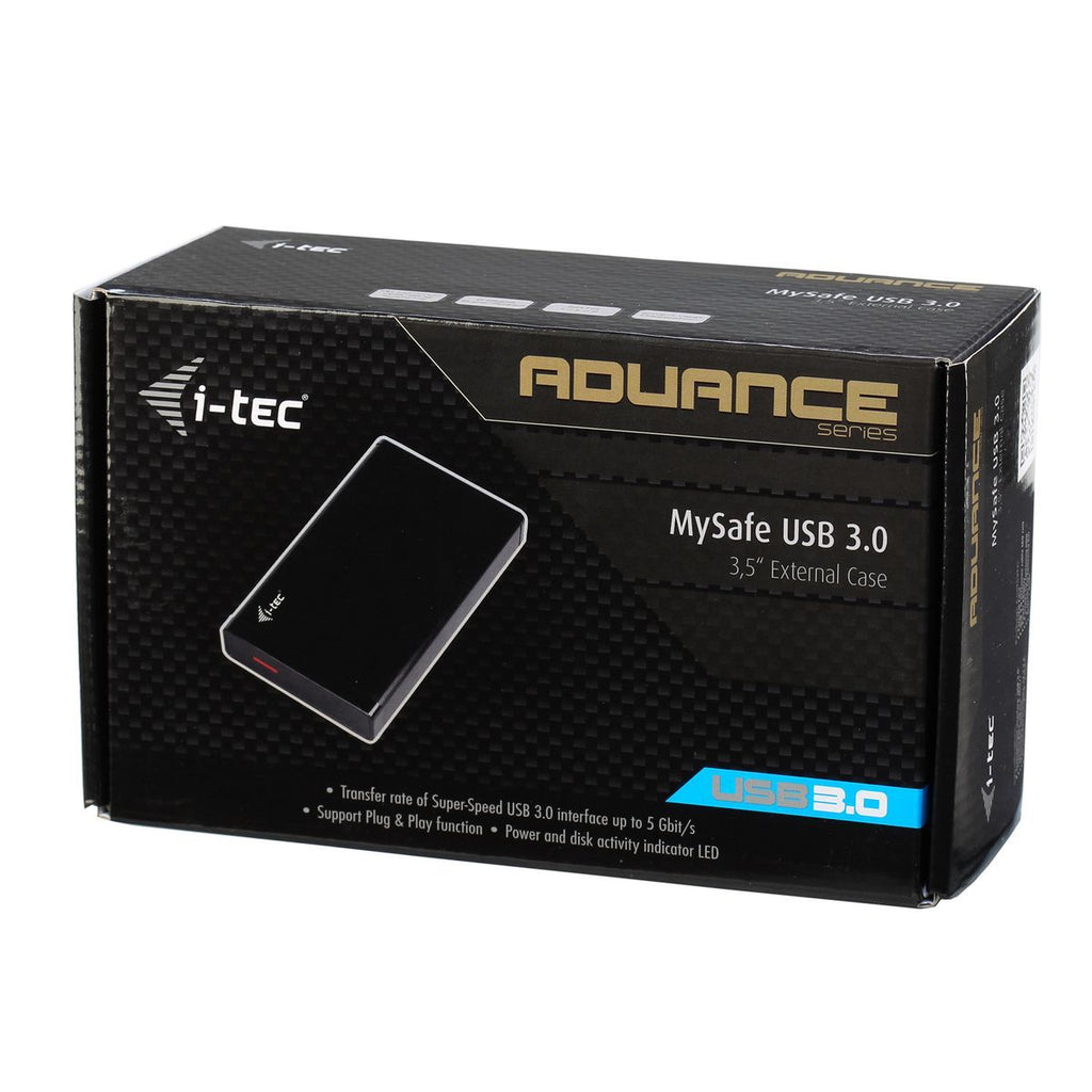 i-tec MYSAFE35U401 contenitore di unità di archiviazione Box esterno HDD Nero, Metallico 3.5" [MYSAFE35U401]