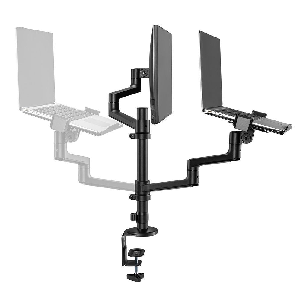 Neomounts DS20-425BL2 Braccio per monitor con supporto per laptop 17-27" - salvaspazio [DS20-425BL2]