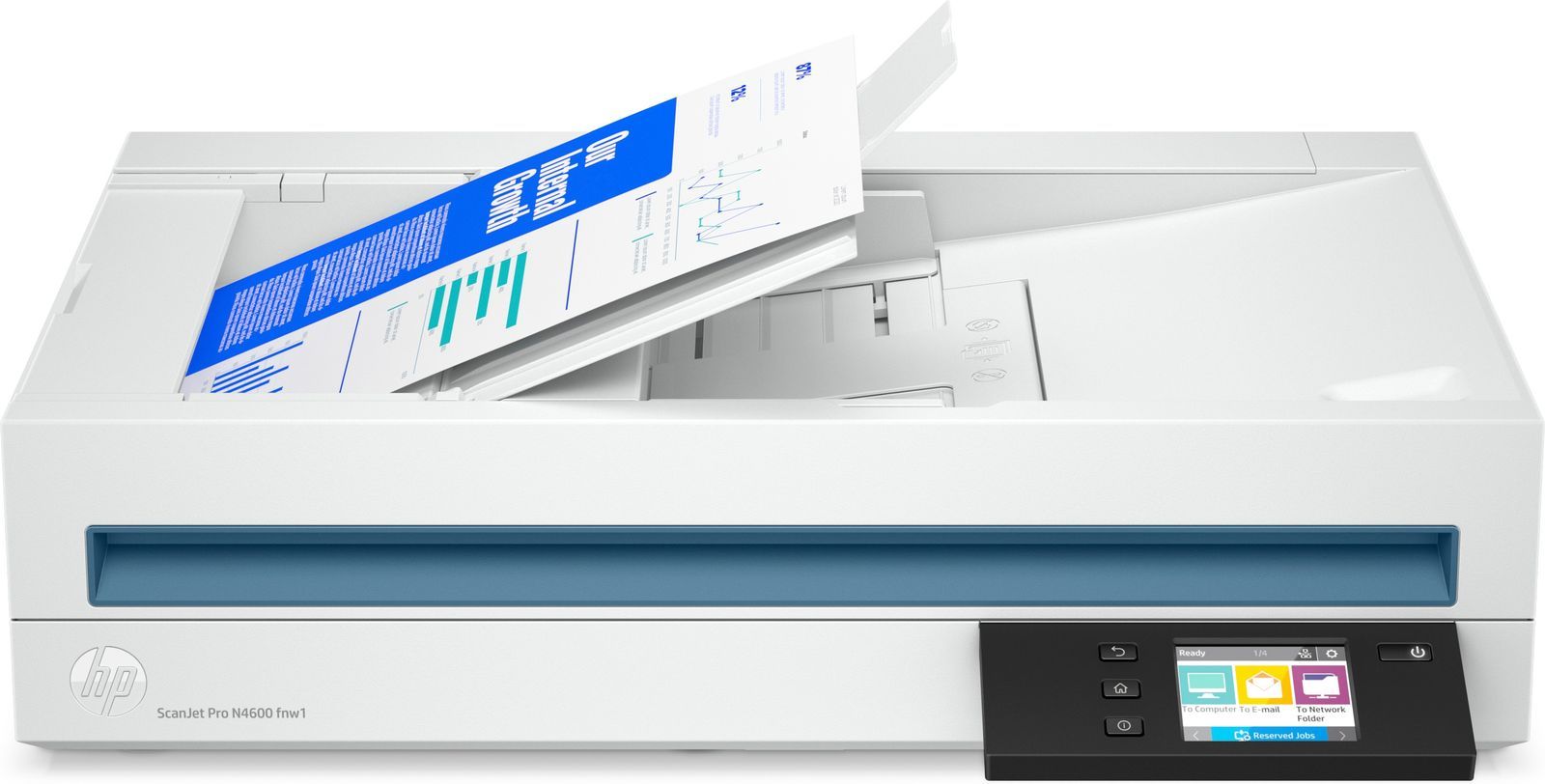HP Scanjet Pro N4600 fnw1 Scanner piano e ADF 1200 x 1200 DPI A5 Bianco [20G07A#B19]