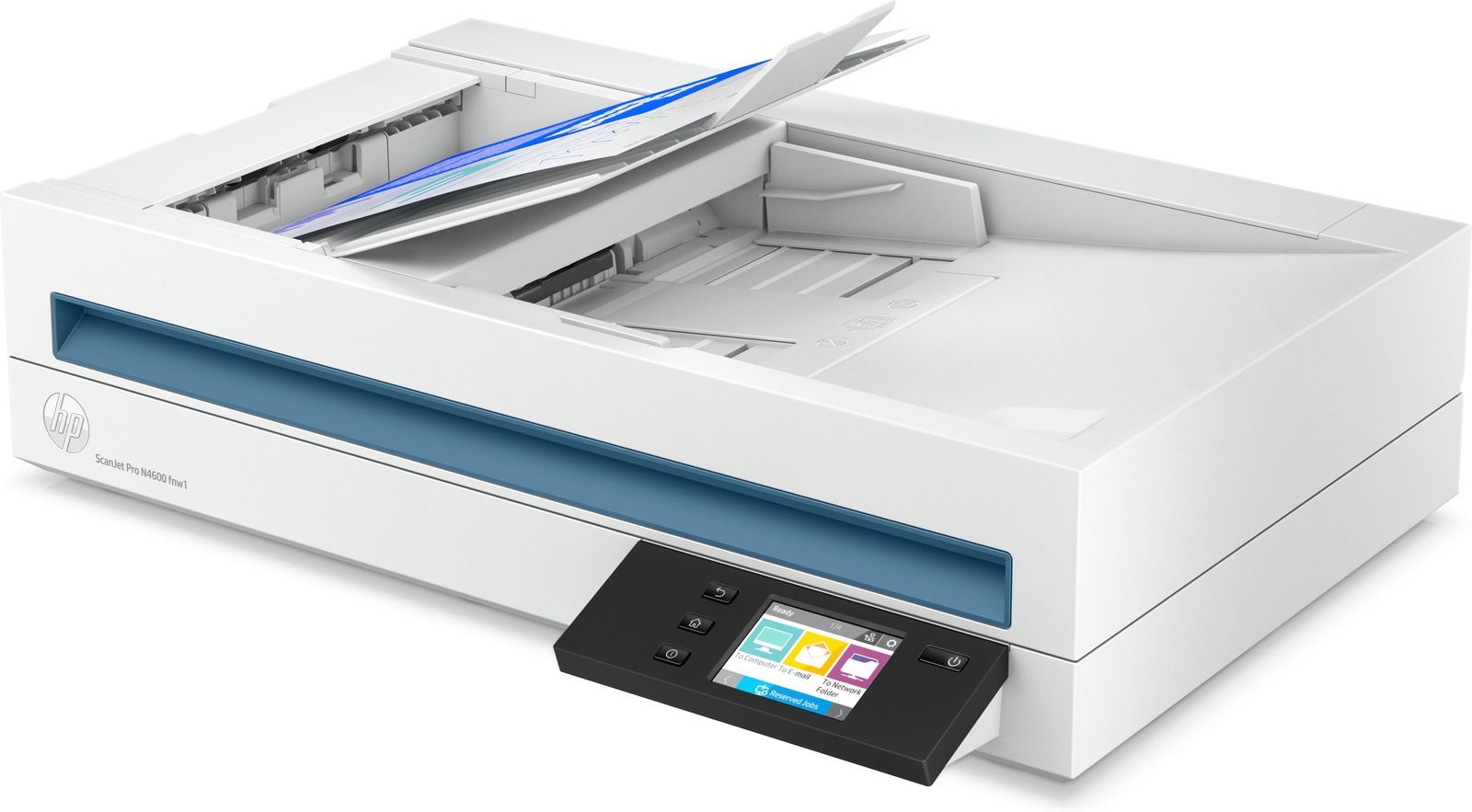 HP Scanjet Pro N4600 fnw1 Scanner piano e ADF 1200 x 1200 DPI A5 Bianco [20G07A#B19]