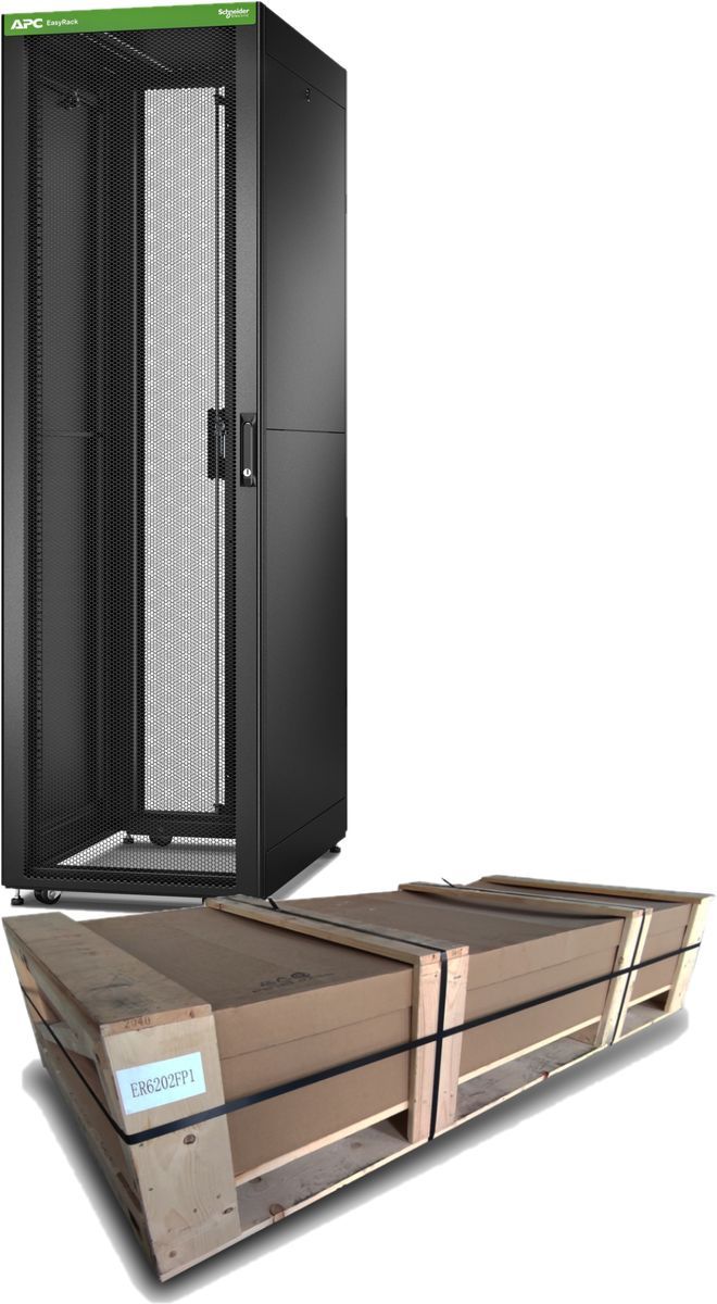 APC Easy Rack 600mm/42U/1000mm , with Roof, Side panel Rack indipendenti Nero [ER6202FP1]