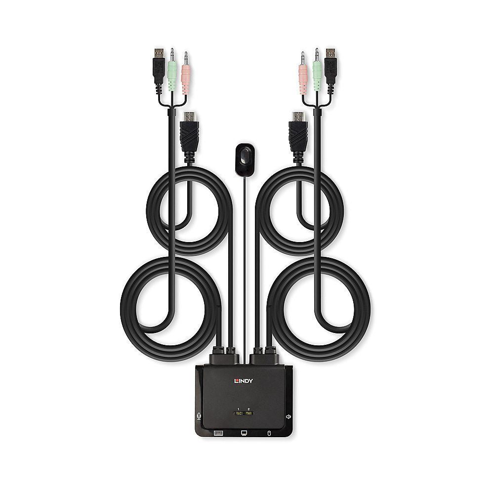 Lindy 42345 switch per keyboard-video-mouse (kvm) Montaggio rack Nero [LINDY42345]