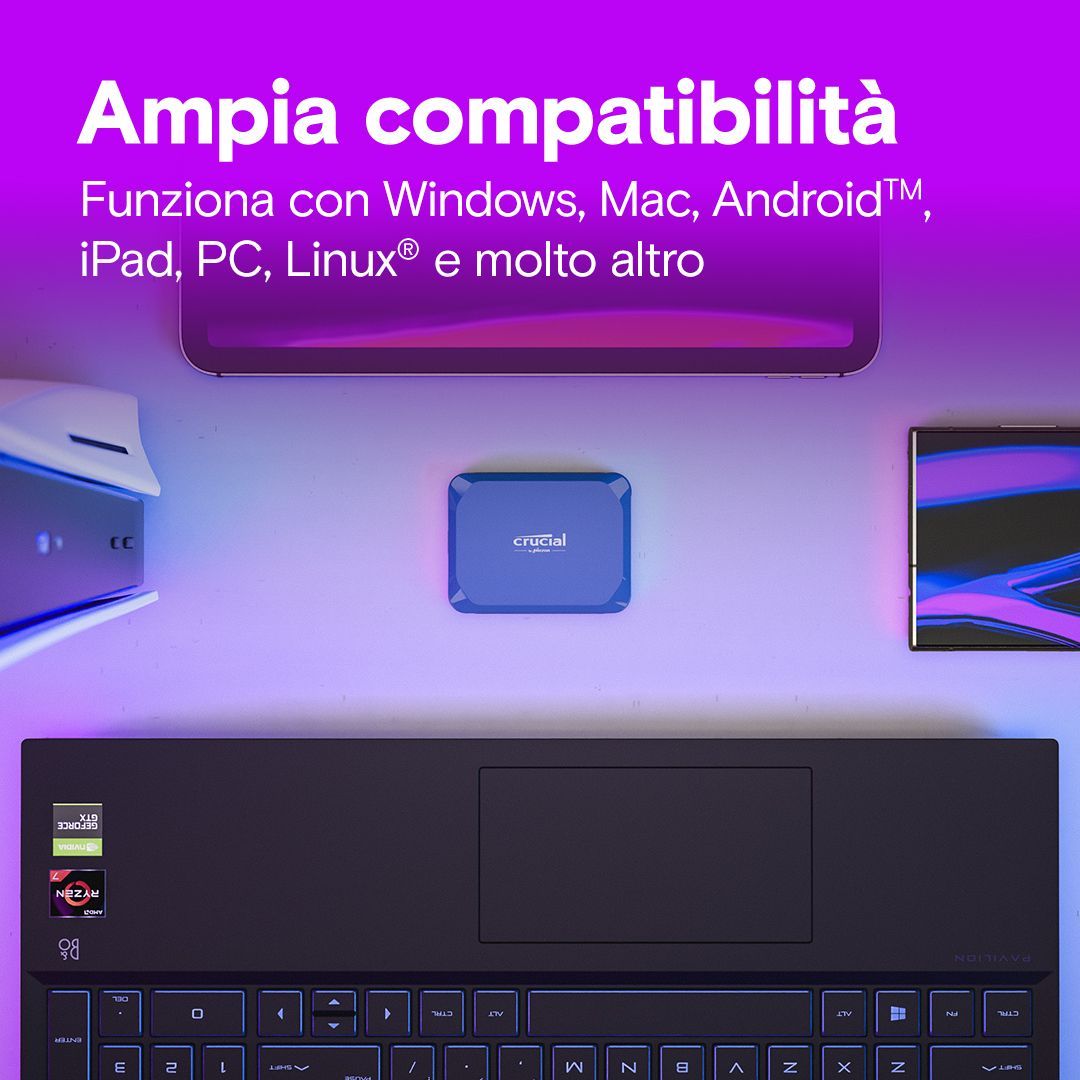 CRUCIAL X10 1TB PORTABLE SSD CRITTOGRAFATO [CT1000X10SSD9]