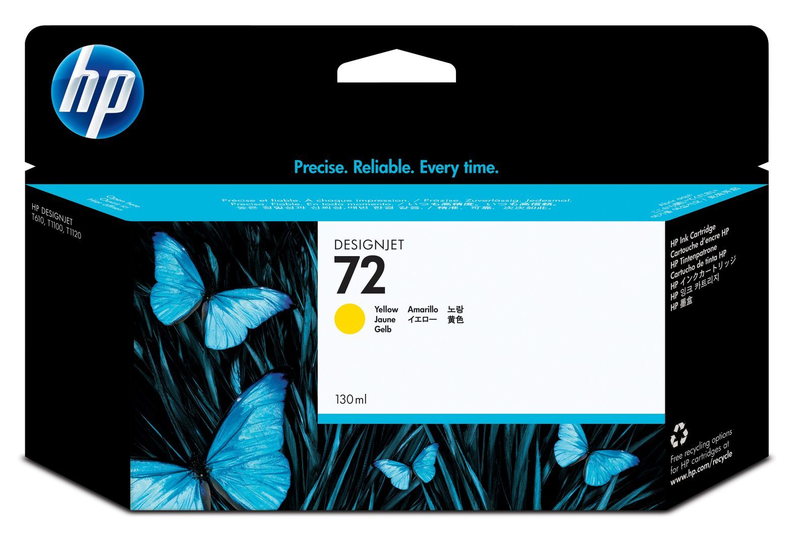 HP Cartuccia inchiostro giallo 72, 130 ml [C9373A]