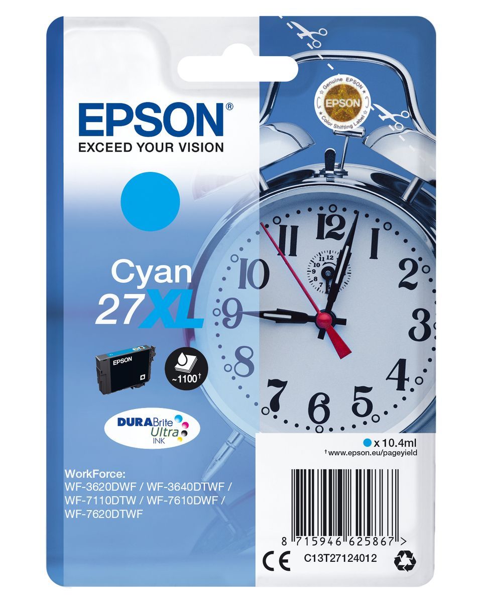 Epson Alarm clock Cartuccia Sveglia Ciano Inchiostri DURABrite Ultra 27XL [C13T27124012]