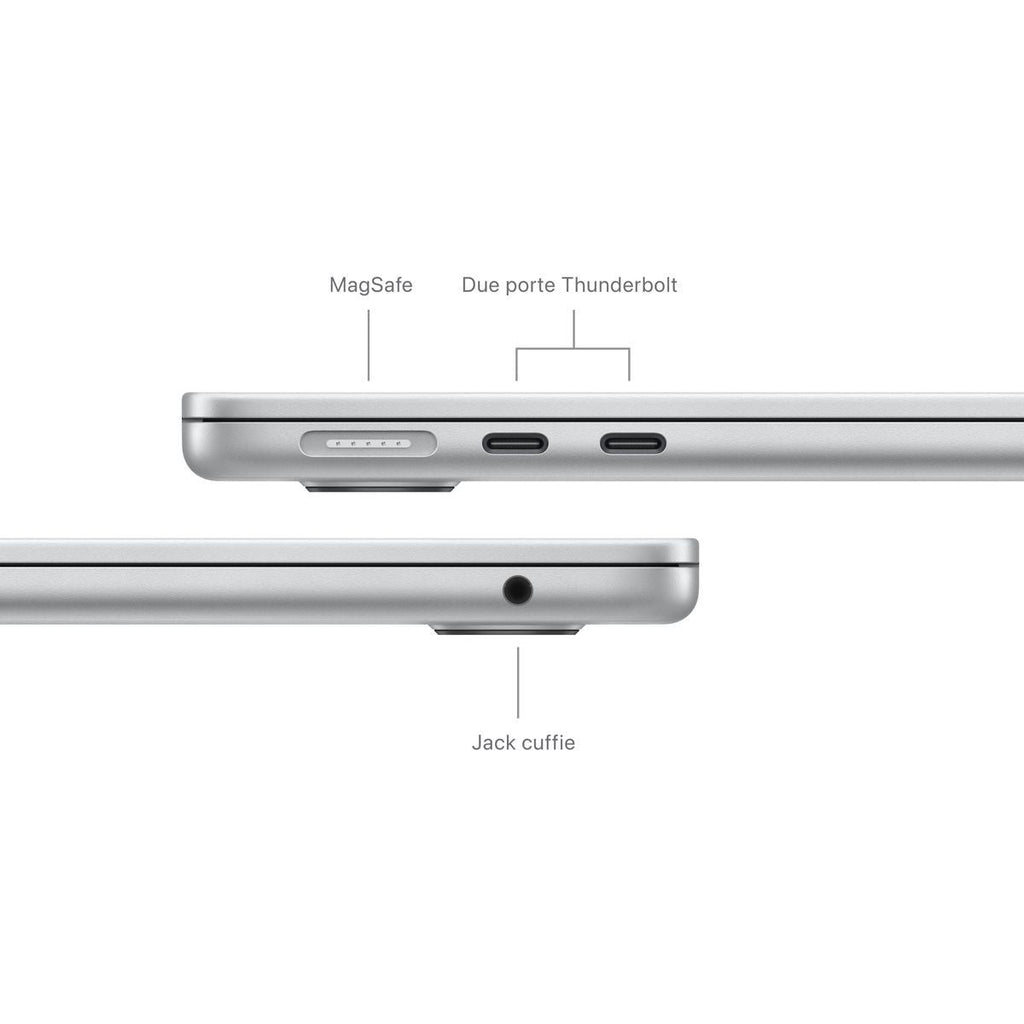 Apple MacBook Air 13": Chip M2 con CPU 8-core e GPU 8core, 256GB SSD - Argento [MC7V4T/A]
