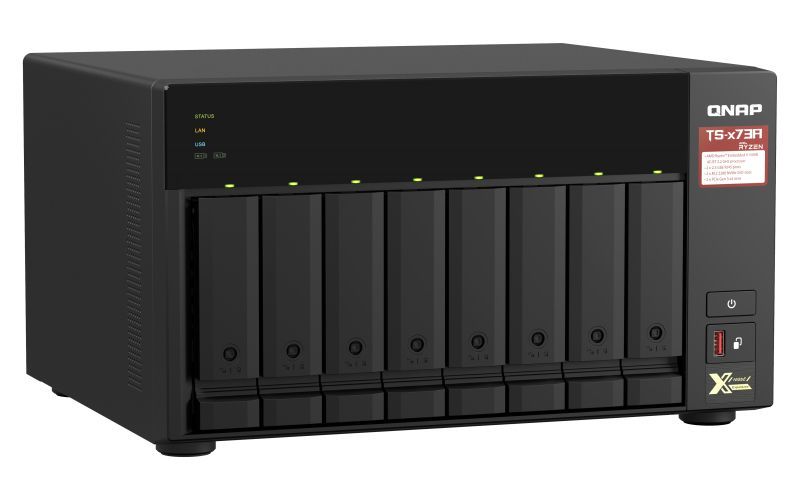 QNAP TS-873A NAS Tower Ryzen Embedded V1500B 8 GB DDR4 0 TB QNAP Turbo System Nero [TS-873A-8G]
