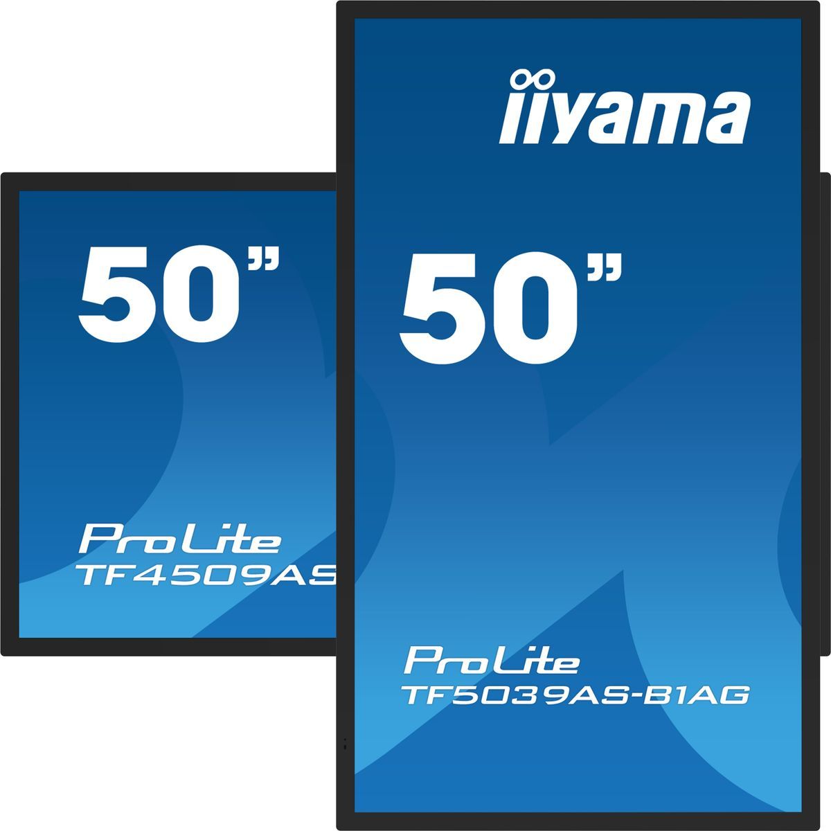 iiyama TF5039AS-B1AG visualizzatore di messaggi Pannello piatto per segnaletica digitale 125,7 cm (49.5") LED 500 cd/m 4K Ultra HD Nero Touch screen Processore integrato Android 24/7 [TF5039AS-B1AG]