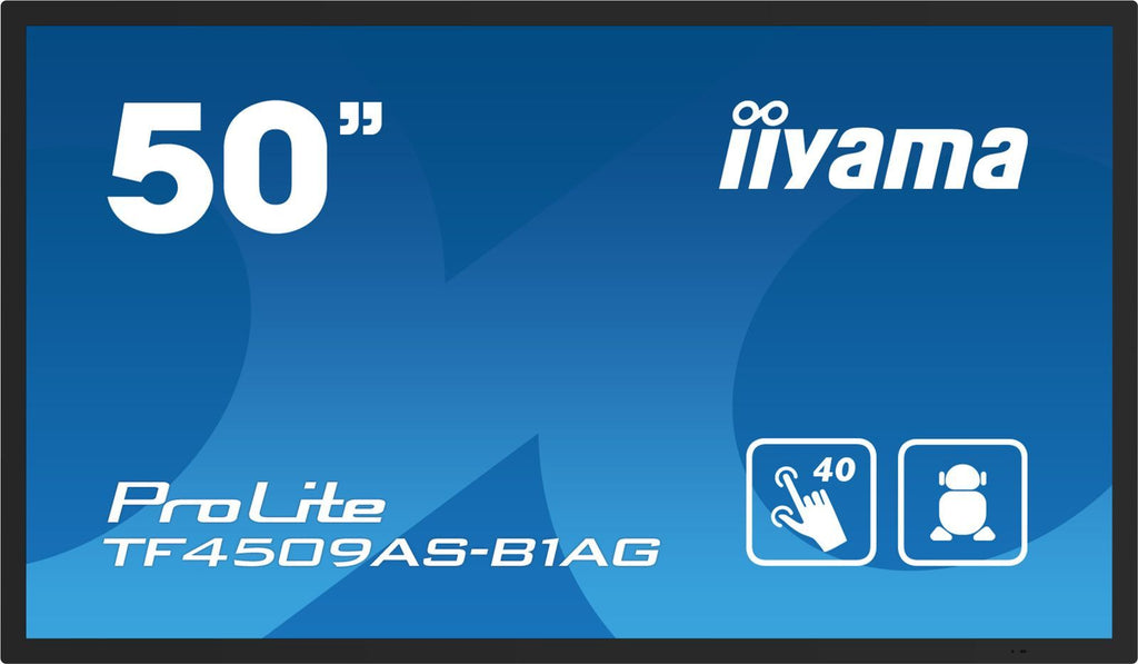 iiyama TF5039AS-B1AG visualizzatore di messaggi Pannello piatto per segnaletica digitale 125,7 cm (49.5") LED 500 cd/m 4K Ultra HD Nero Touch screen Processore integrato Android 24/7 [TF5039AS-B1AG]