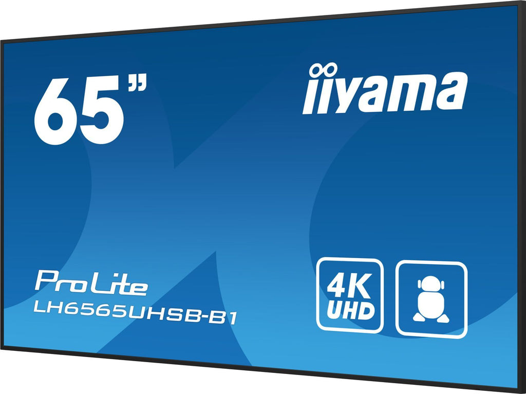 iiyama LH6565UHSB-B1 visualizzatore di messaggi Design chiosco 163,8 cm (64.5") LED Wi-Fi 800 cd/m 4K Ultra HD Nero Processore integrato Android 11 24/7 [LH6565UHSB-B1]