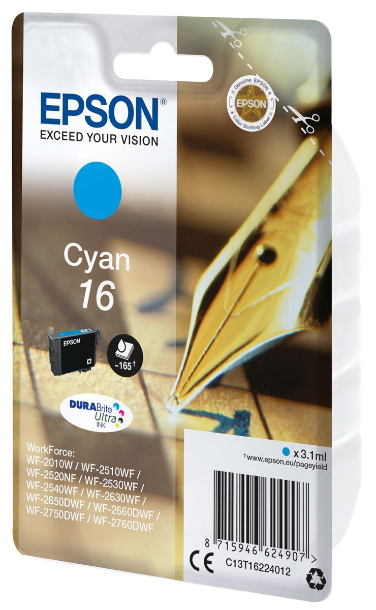 Epson Pen and crossword Cartuccia Penna e cruciverba Ciano Inchiostri DURABrite Ultra 16 [C13T16224012]