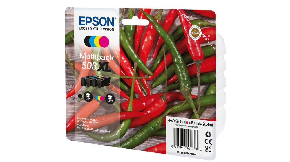 Epson 503XL cartuccia d'inchiostro 4 pz Originale Resa elevata (XL) Nero, Ciano, Magenta, Giallo [C13T09R64010]