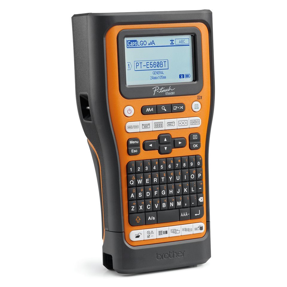Brother PTE560BTVPQL1 stampante per etichette (CD) Trasferimento termico 180 x 180 DPI 20 mm/s Con cavo e senza cavo HSE/TZe Bluetooth QWERTY [PTE560BTVPQL1]