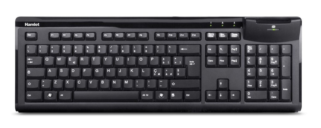 Hamlet Smart Card Keyboard tastiera usb professionale con lettore smart card integrato [XKKITASCR]