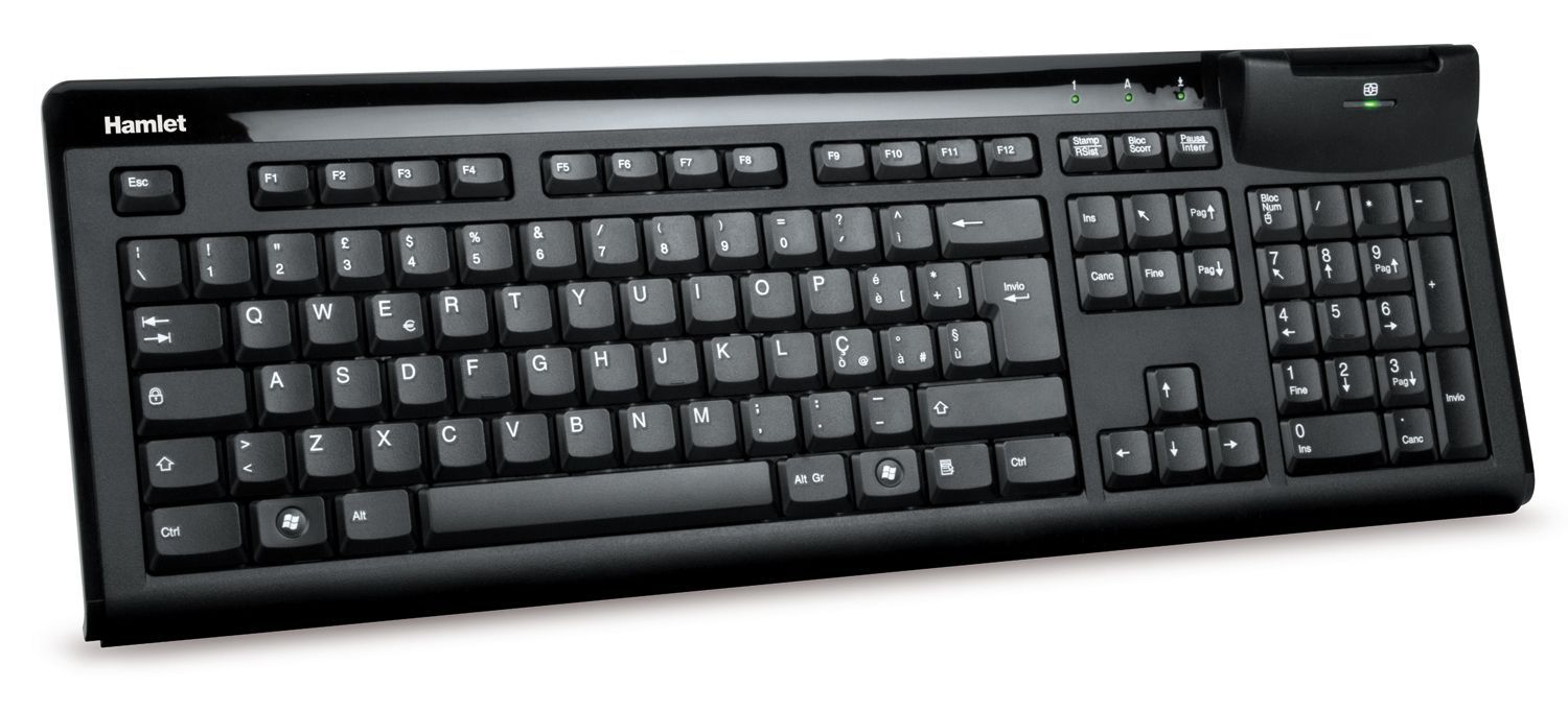 Hamlet Smart Card Keyboard tastiera usb professionale con lettore smart card integrato [XKKITASCR]