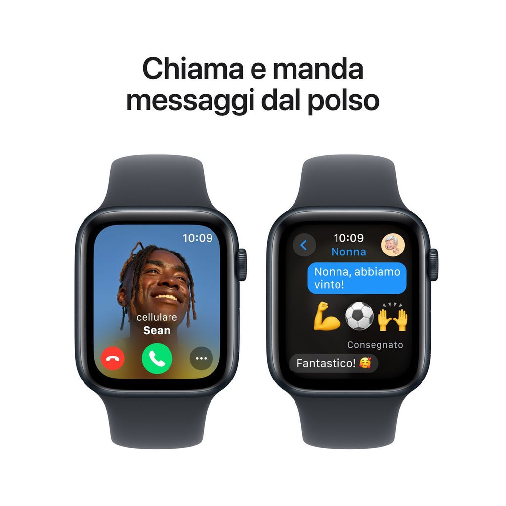 Apple Watch SE GPS 44mm Cassa Alluminio Mezzanotte con Mezzanotte Sport Band - M/L [MXEK3QL/A]