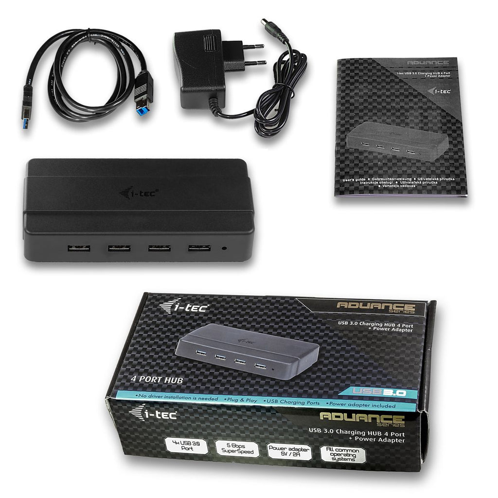 i-tec U3HUB445 hub di interfaccia USB 3.2 Gen 1 (3.1 Gen 1) Type-B 5000 Mbit/s Nero [U3HUB445]