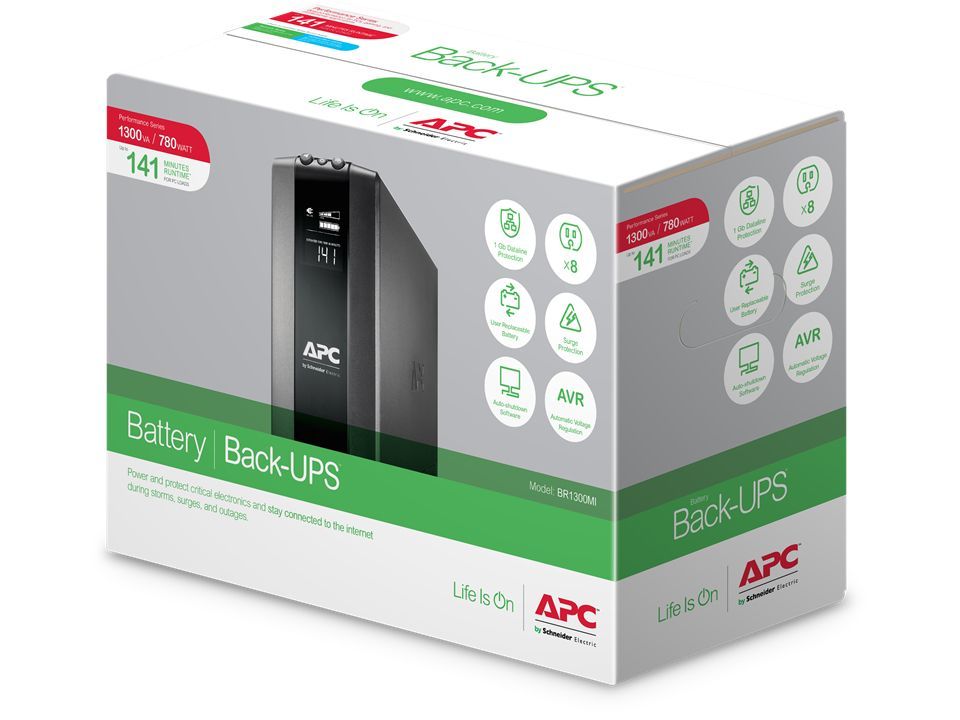 APC BR1300MI gruppo di continuità (UPS) A linea interattiva 1,3 kVA 780 W 8 presa(e) AC [BR1300MI]