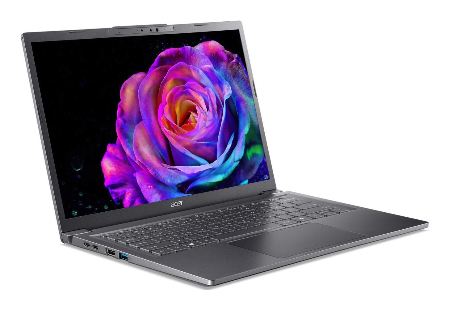 Acer Aspire 14 AI Intel Core Ultra 7 256V Computer portatile 35,6 cm (14") WUXGA 16 GB LPDDR5x-SDRAM 512 GB SSD Wi-Fi 6E (802.11ax) Windows 11 Home Grigio [NX.JFVET.003]
