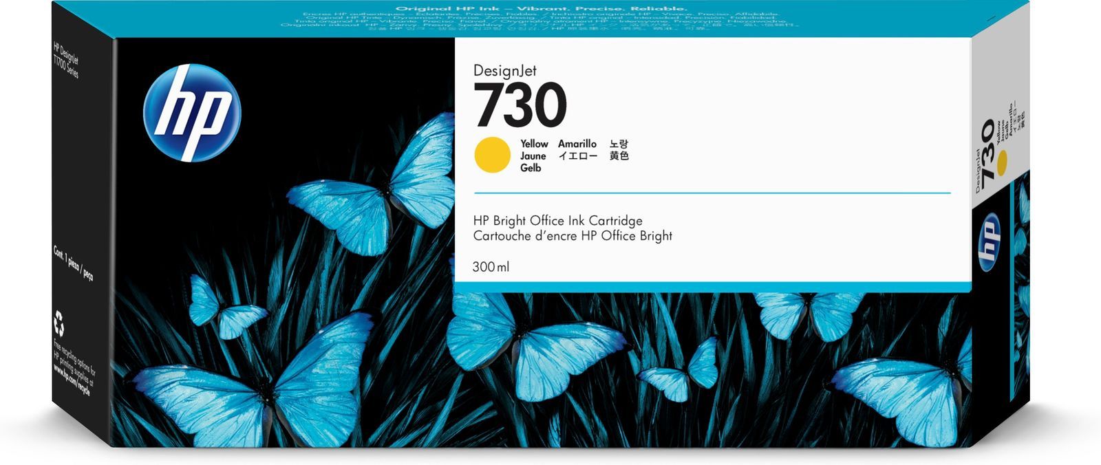 HP Cartuccia di inchiostro giallo DesignJet 730 da 300 ml [P2V70A]