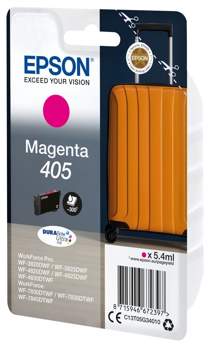 Epson Singlepack Magenta 405 DURABrite Ultra Ink [C13T05G34010]