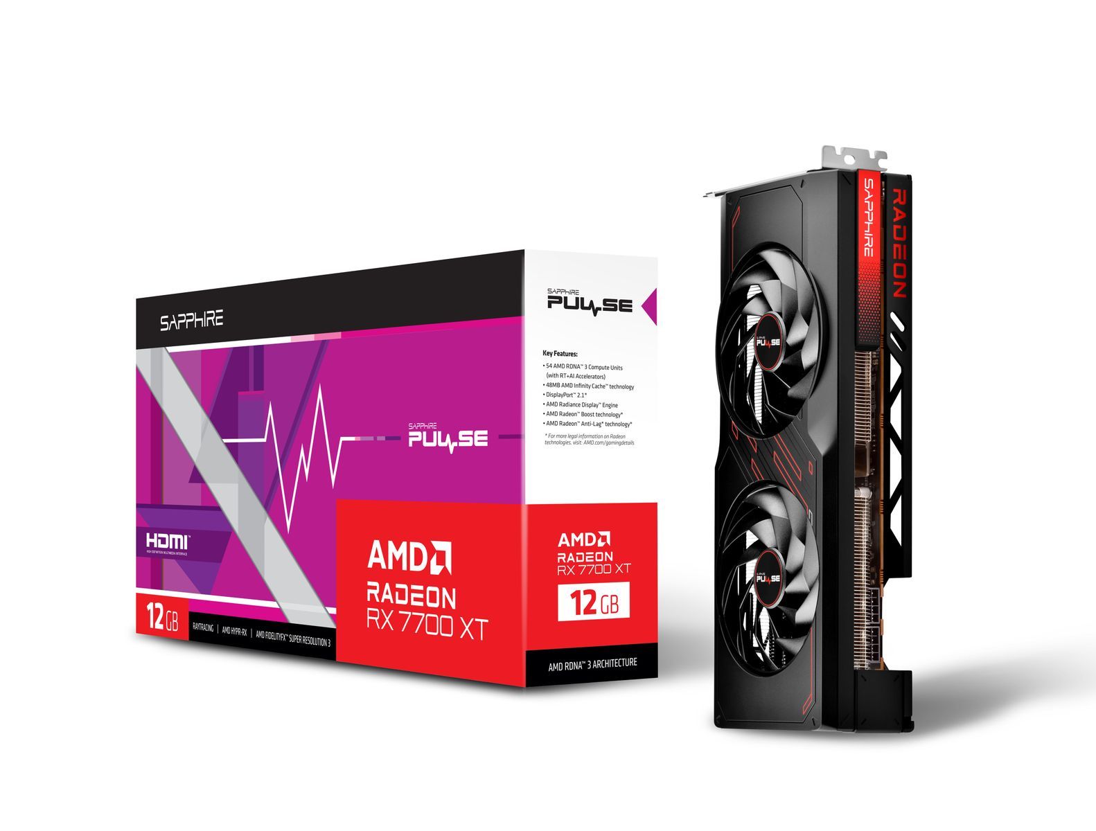 Sapphire PULSE Radeon RX 7700 XT AMD 12 GB GDDR6 [11335-04-20G]