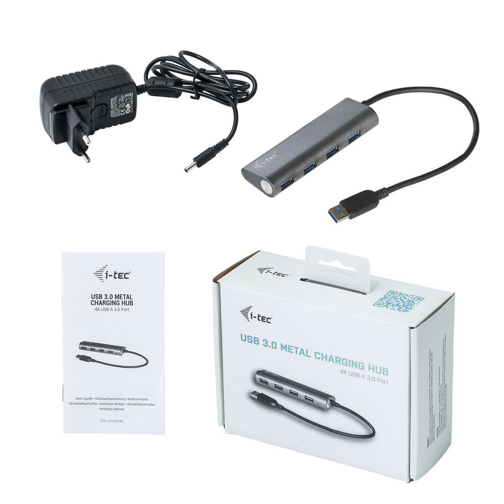 i-tec Metal U3HUB448 hub di interfaccia USB 3.2 Gen 1 (3.1 Gen 1) Type-A 5000 Mbit/s Grigio [U3HUB448]