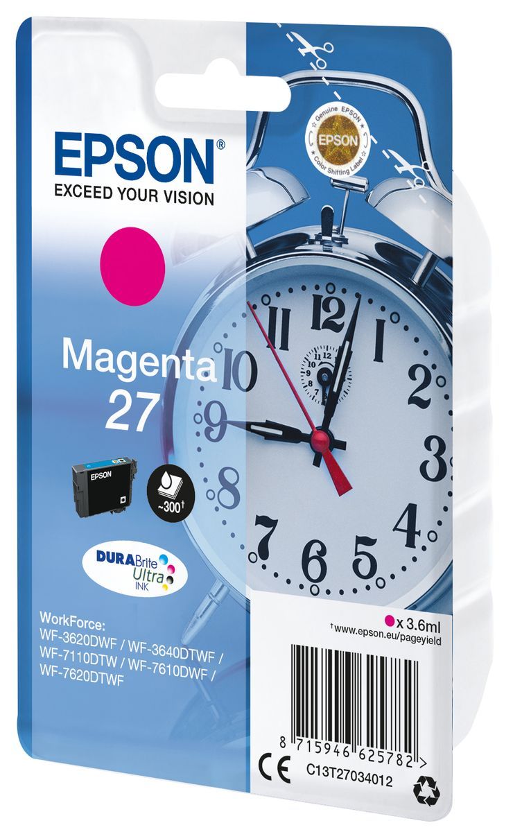 Epson Alarm clock Cartuccia Sveglia Magenta Inchiostri DURABrite Ultra 27 [C13T27034012]