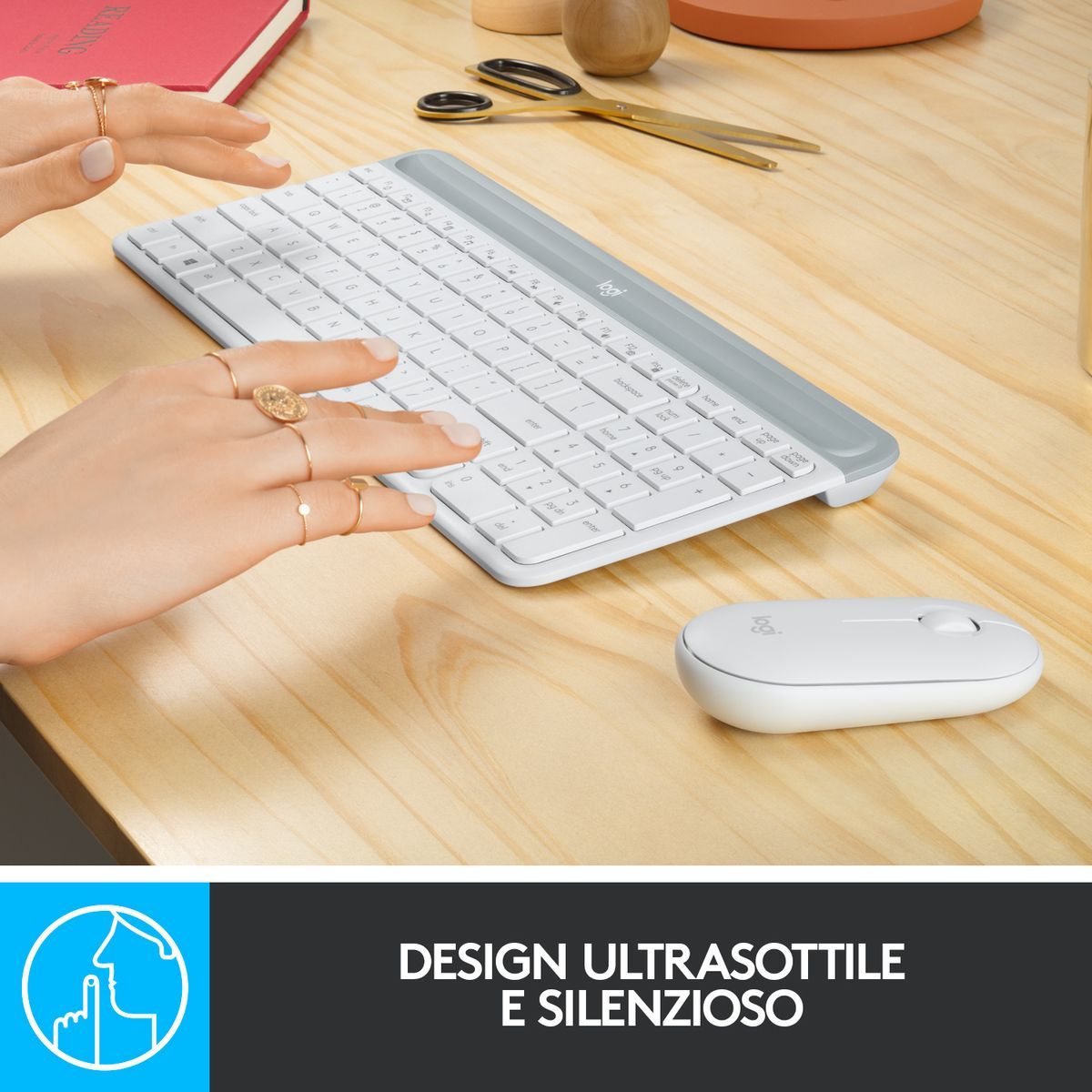 Logitech MK470 Kit Mouse e Tastiera, Layout Italiano Qwerty [920-009197]