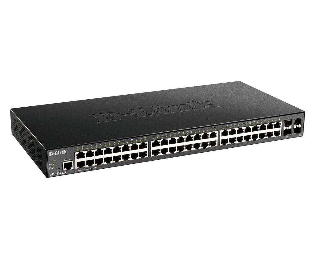 D-Link DGS-1250-52X switch di rete Gestito L3 Gigabit Ethernet (10/100/1000) Nero [DGS-1250-52X]