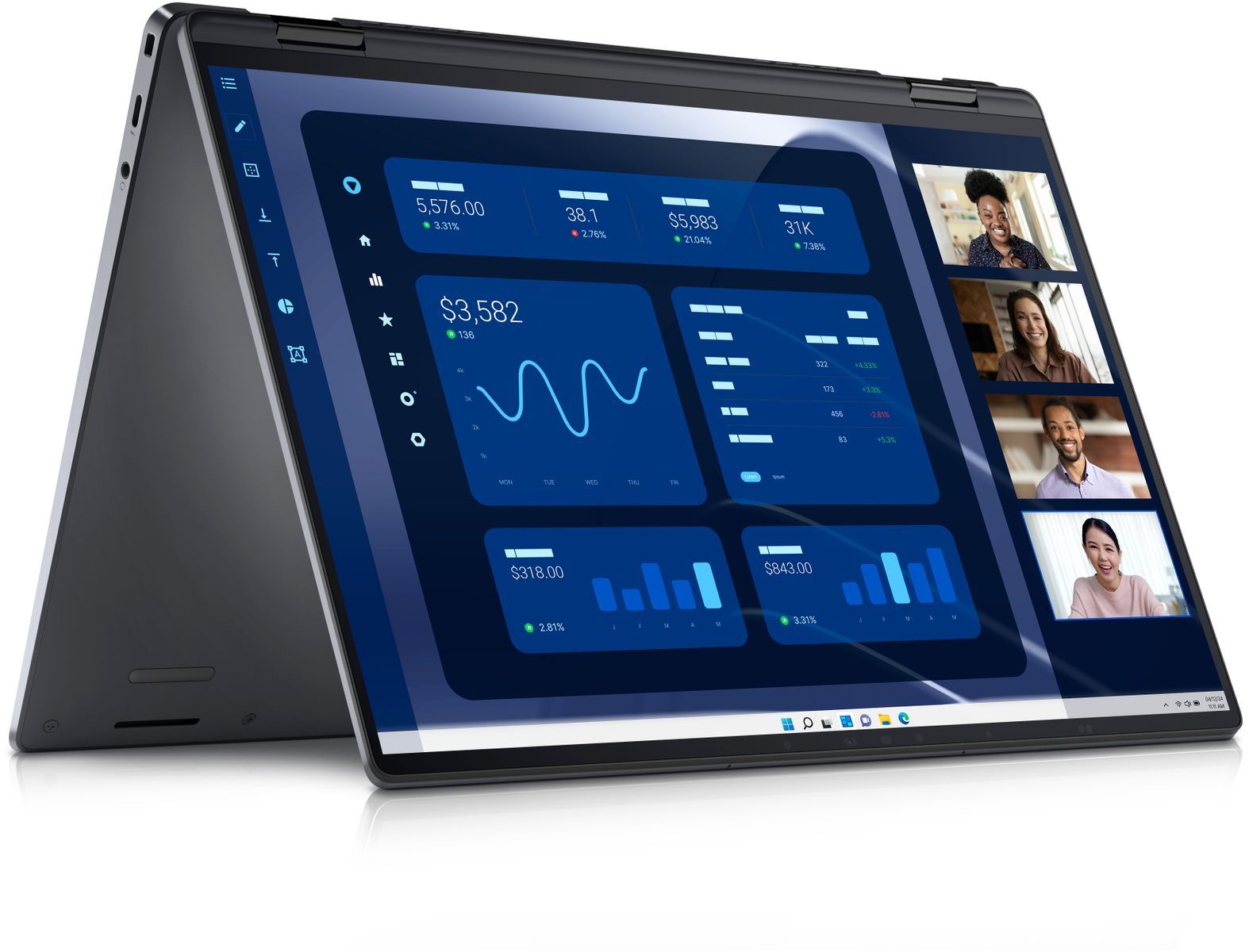 DELL Latitude 9450 2-in-1 Intel Core Ultra 7 165U Ibrido (2 in 1) 35,6 cm (14") Touch screen Quad HD+ 16 GB LPDDR5x-SDRAM 512 GB SSD Wi-Fi 7 (802.11be) Windows 11 Pro Grigio [3C33C]