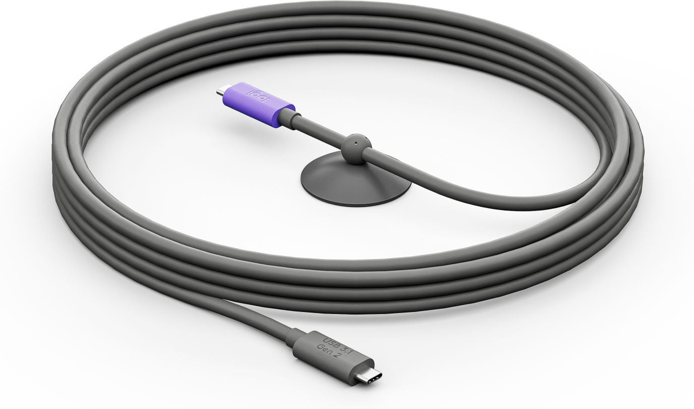 Logitech 952-000195 cavo USB USB 3.2 Gen 2 (3.1 Gen 2) 5 m USB C Grafite, Viola [952-000195]