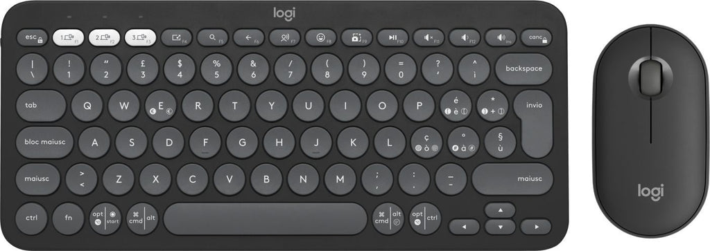 Logitech 920-012221 tastiera Mouse incluso Universale RF senza fili + Bluetooth QWERTY Italiano Grafite [920-012221]