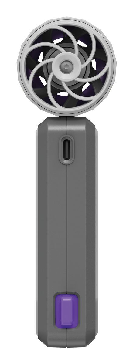 VERBATIM COOLNGO AIRJET HANDHELD FAN GREY/PURPLE [32340]