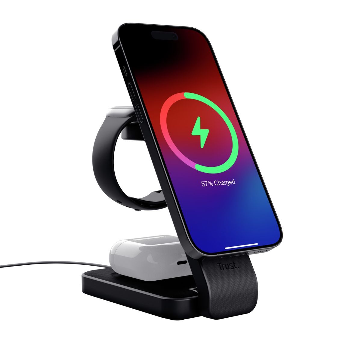 Trust Viro Cuffie, Auricolare, Smartphone, Orologio intelligente Nero USB Carica wireless [25464]