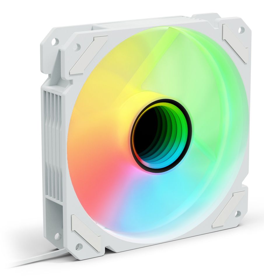 Sharkoon SHARK Mirror PWM RGB Case per computer Ventilatore 12 cm Bianco 1 pz [SHARKMIRRORRGBFANWHITE]