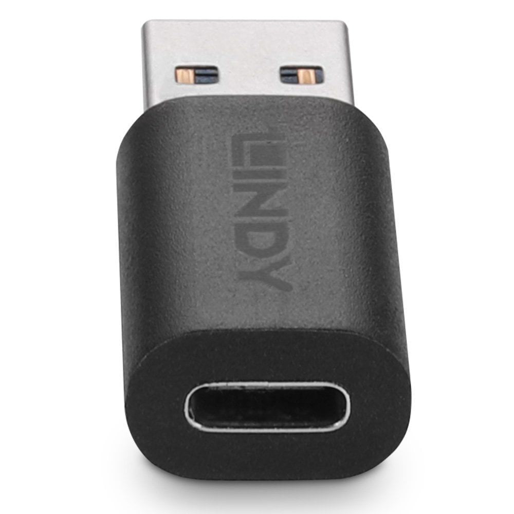 Lindy 41904 adattatore per inversione del genere dei cavi USB 3.2 Type A USB 3.2 Type C Nero [LINDY41904]