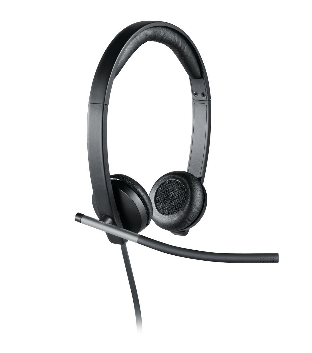 Logitech 981-000519 cuffia e auricolare Cablato A Padiglione Ufficio USB tipo A Nero, Argento [981-000519]