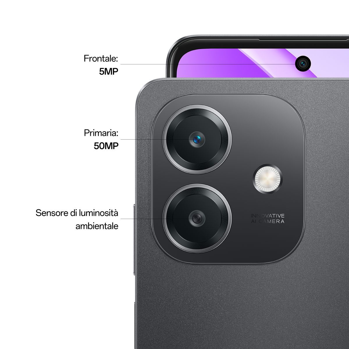 OPPO A40M Smartphone, Fotocamera AI 50MP, Selfie 5MP, Display 6.67 90HZ LCD HD+, 5100mAh, RAM 16 GB (8+8) + ROM 256GB, IP54, [Versione Italia], Sparkle Black [110010347676]